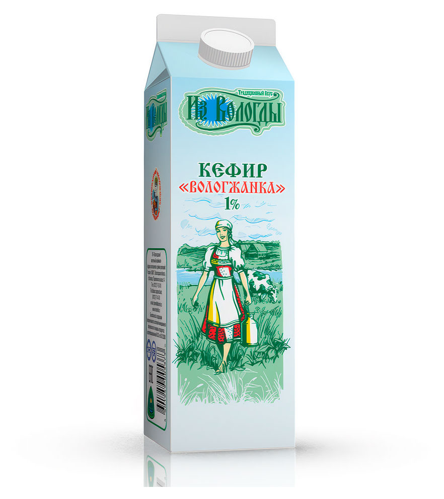 Изображение товара Кефир Вологжанка 1% 1 кг - Натуральный продукт