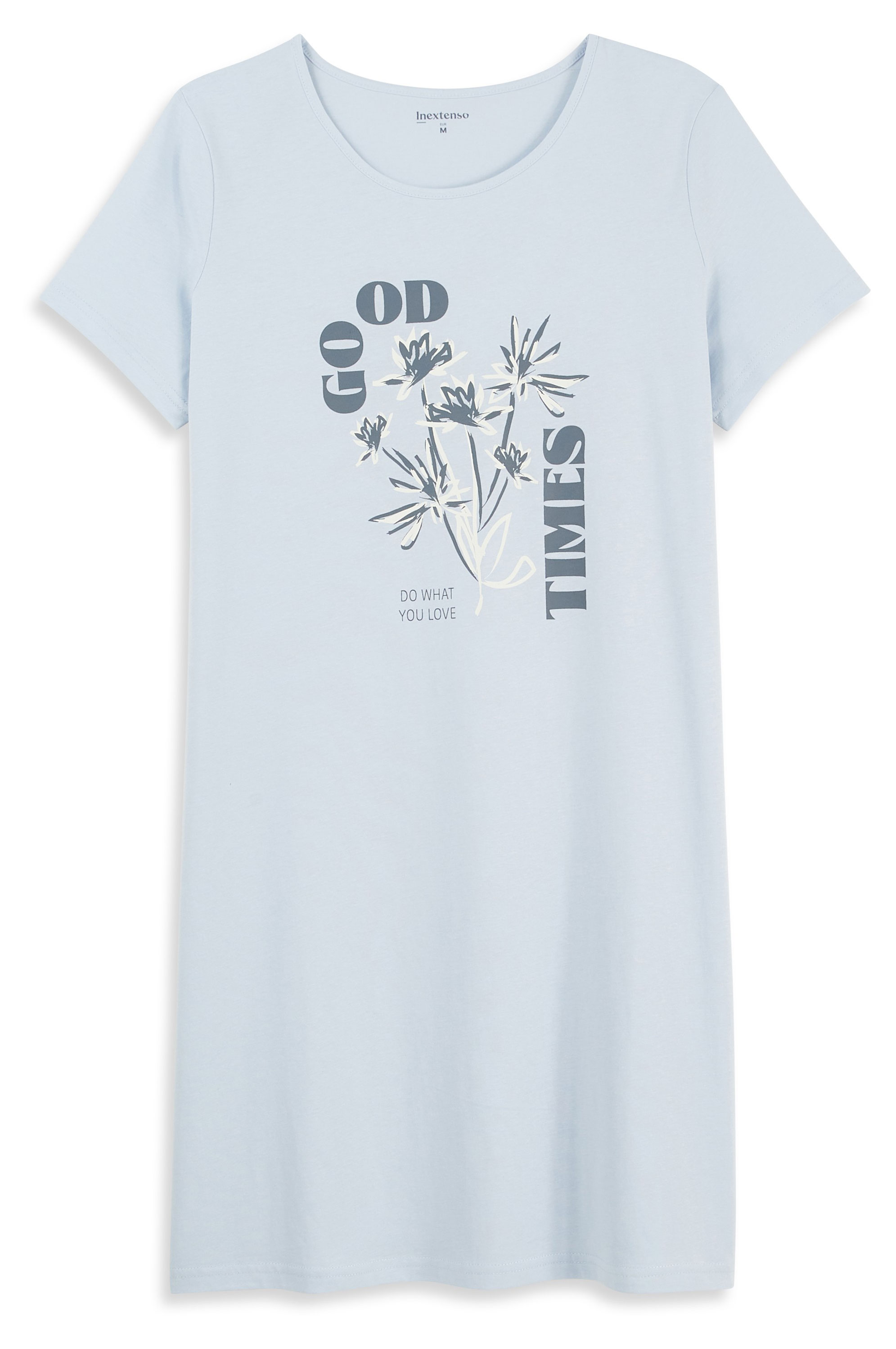 Изображение товара Женская сорочка InExtenso с коротким рукавом голубая повседневный стиль