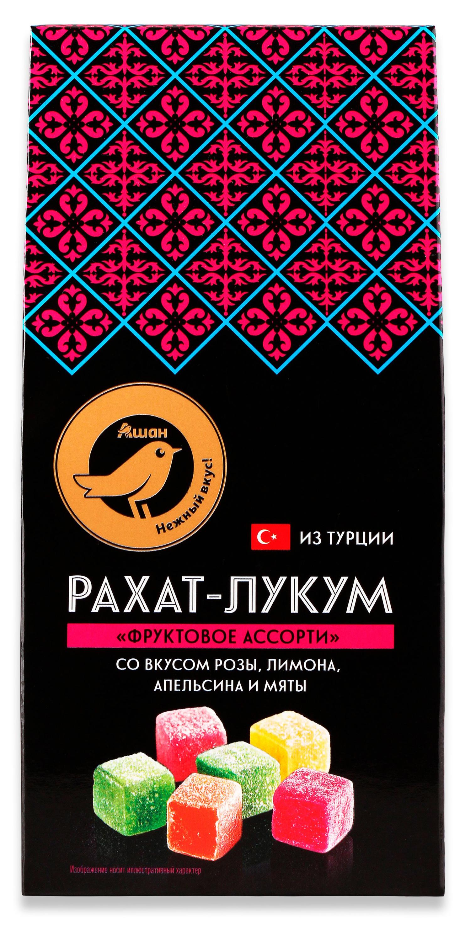 

Рахат-лукум АШАН Золотая птица Фруктовое ассорти, 125 г