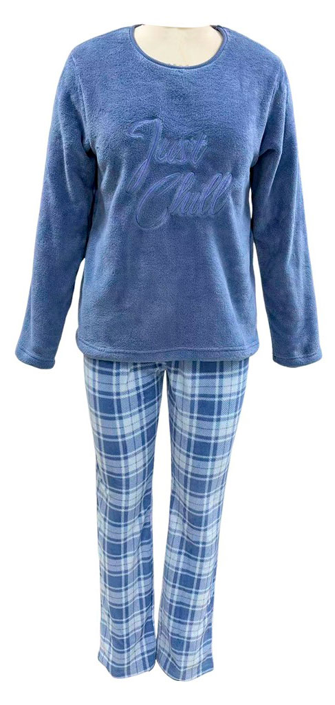 

Пижама женская флисовая синяя