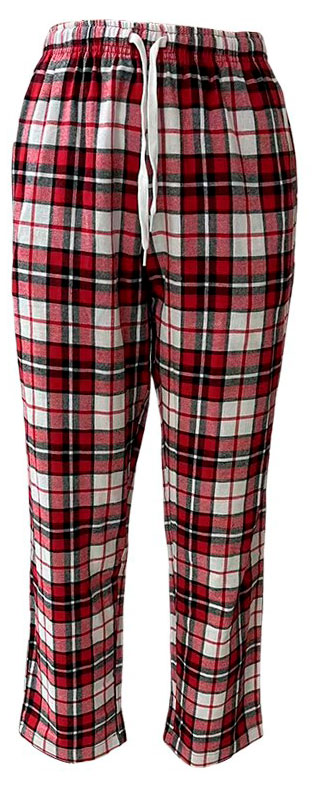Изображение товара Женские пижамные брюки бело-красные для дома хлопок комфорт повседневный