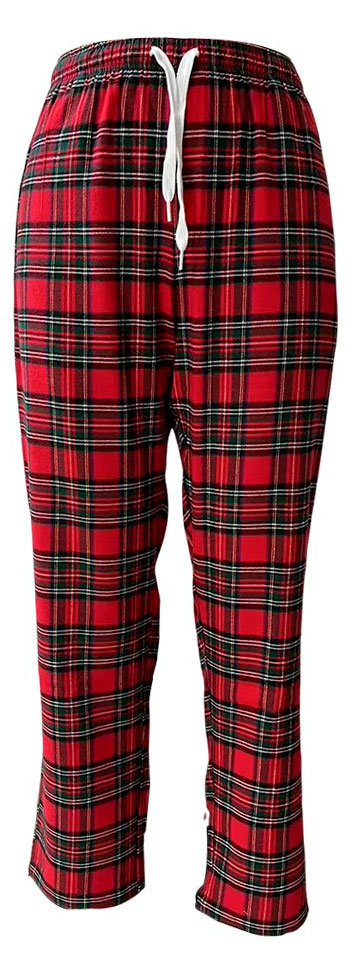 Изображение товара Женские пижамные брюки красного цвета из хлопка для комфортной повседневной носки
