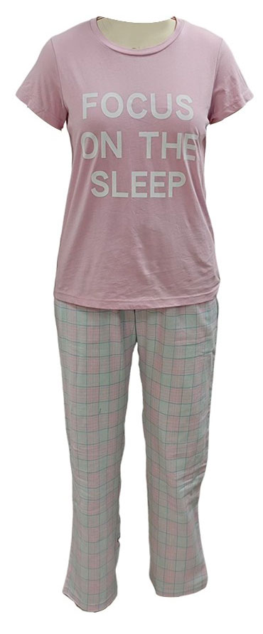 

Пижама женская с коротким рукавом розовая