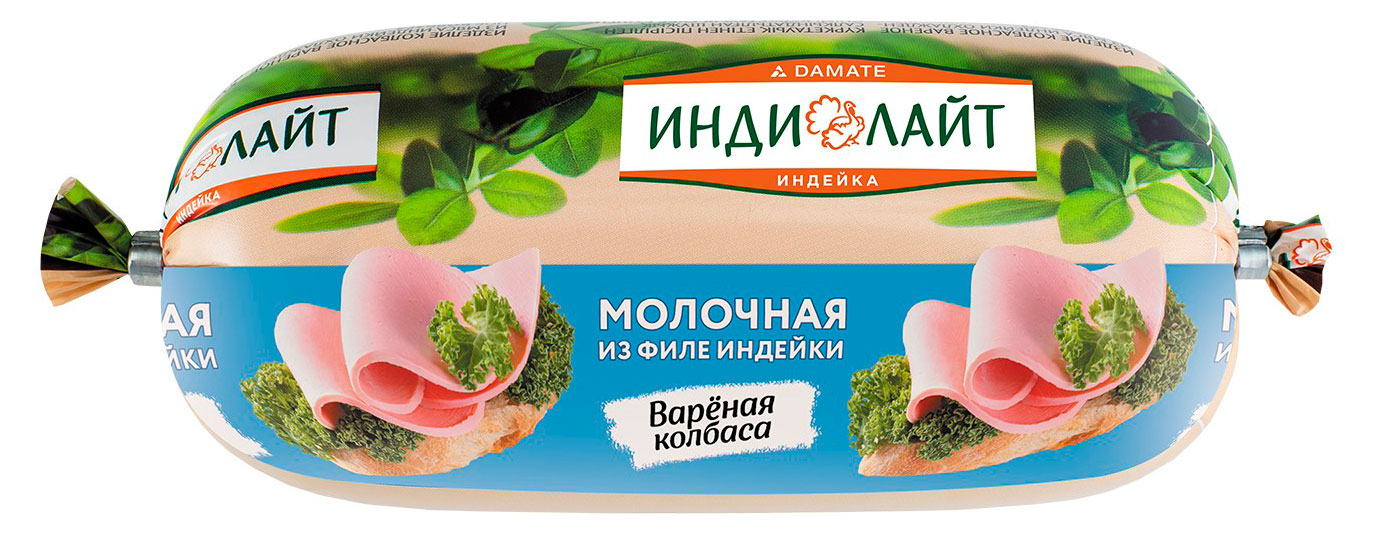 Изображение товара Вареная колбаса Молочная из филе индейки ИндиЛайт 400 г