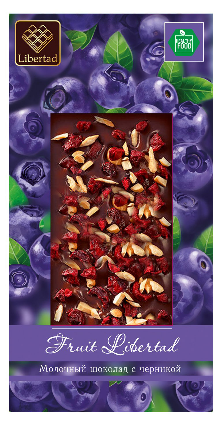 

Шоколад молочный Libertad Fruit с черникой, 80 г