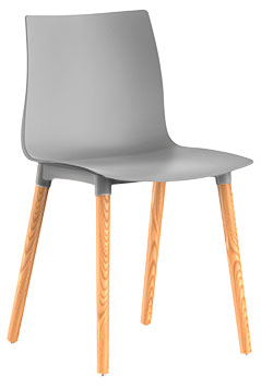 Изображение товара Дизайнерский серый стул AVENT из полипропилена и дерева 40х44х80 см