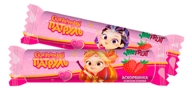 

Аскорбиновая кислота Vitafruit Сказочный патруль со вкусом клубники 30 г, 1 шт в ассортименте