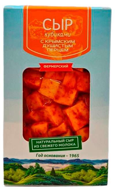 Изображение товара Полутвердый сыр с крымским душистым перцем кубиками 120 г Долина Легенд