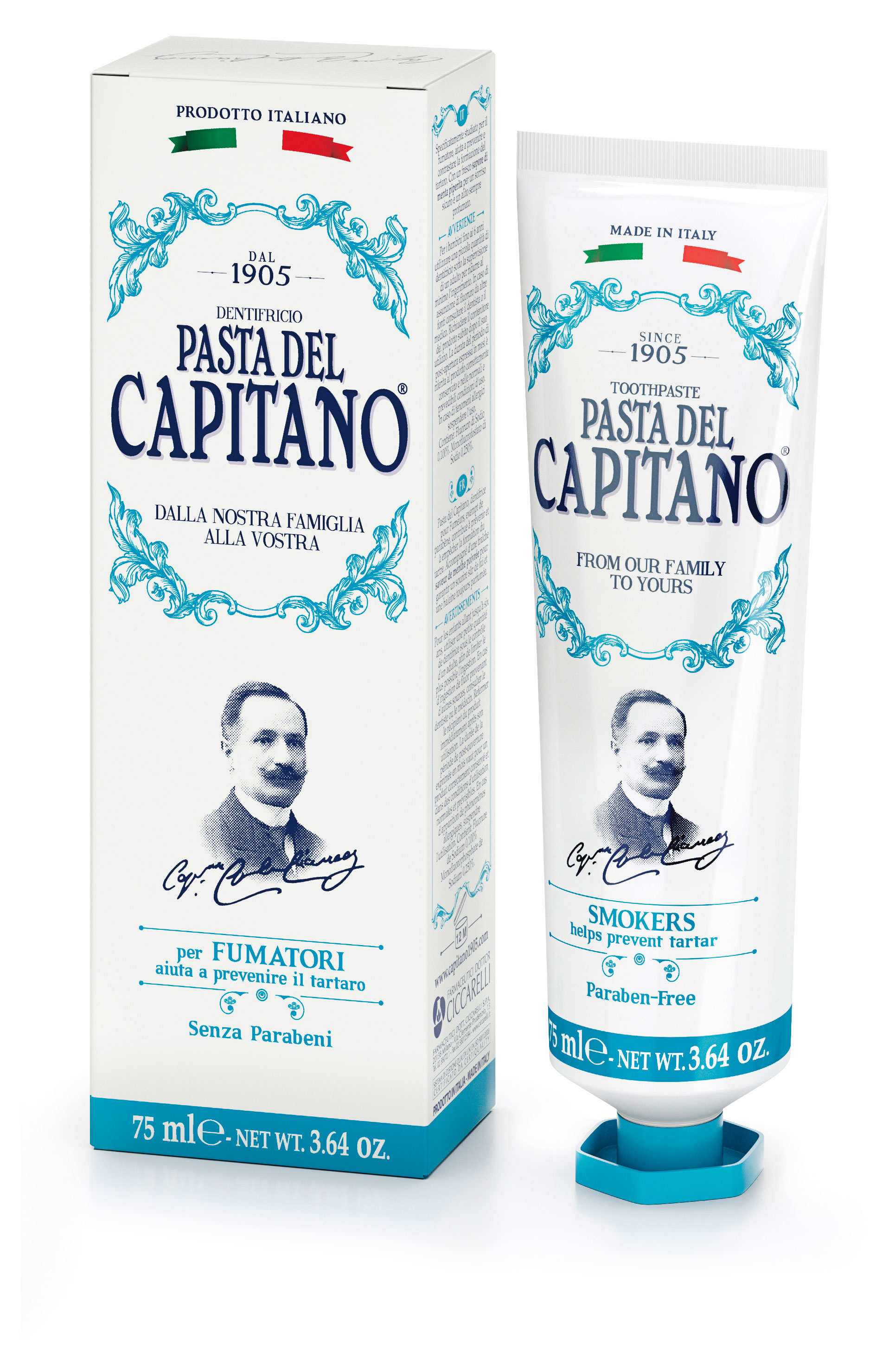Изображение товара Зубная паста Pasta Del Capitano 1905 для курящих 75 мл с укрепляющим эффектом