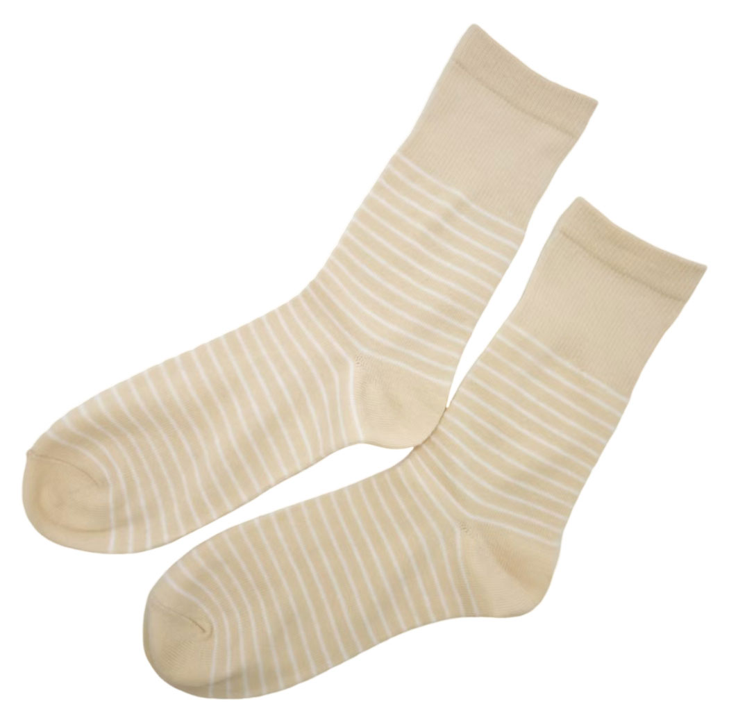Изображение товара Женские бежевые носки классические с полоской 38-42