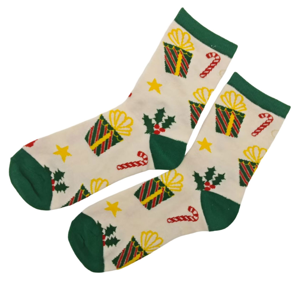 

Носки женские новогодние бежевые, р 38-42