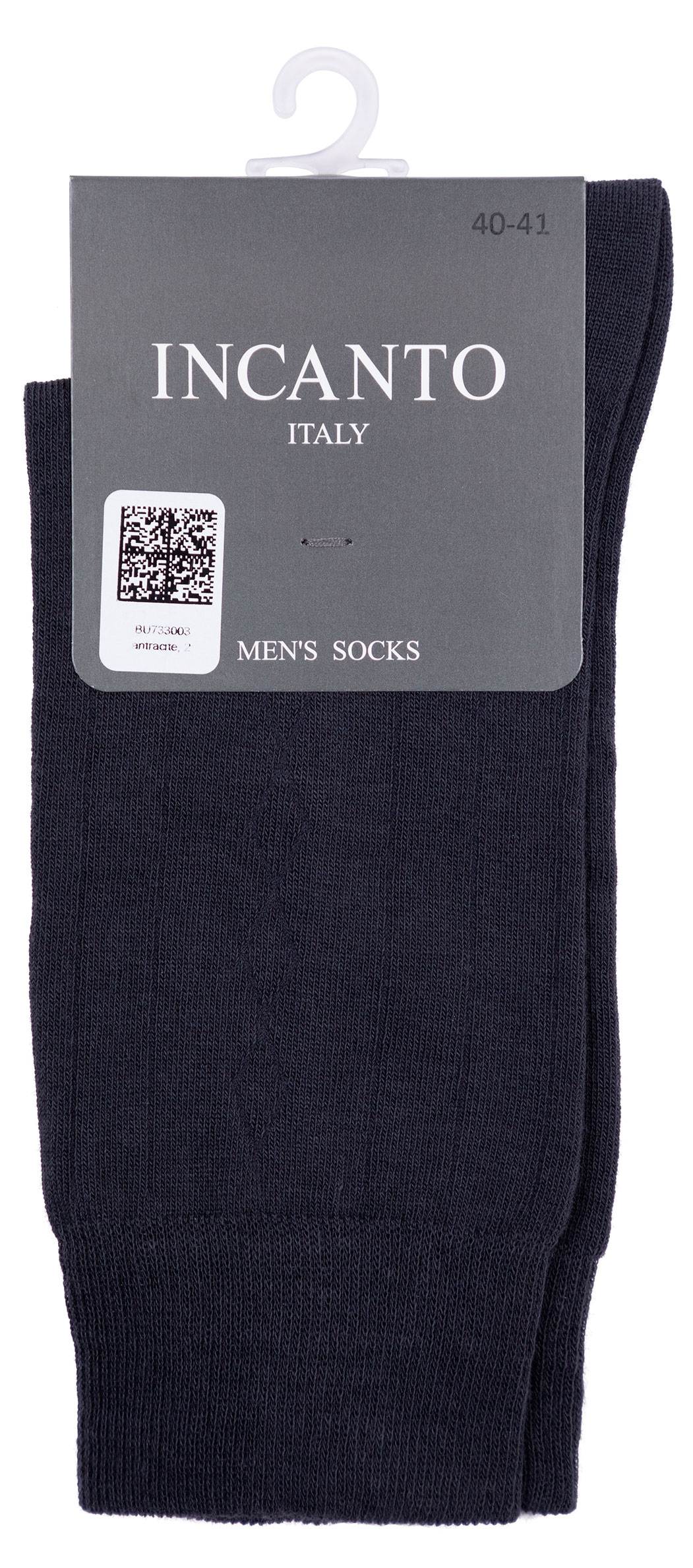 Изображение товара Мужские носки INCANTO антрацитовые размер 25 классические круглогодичные