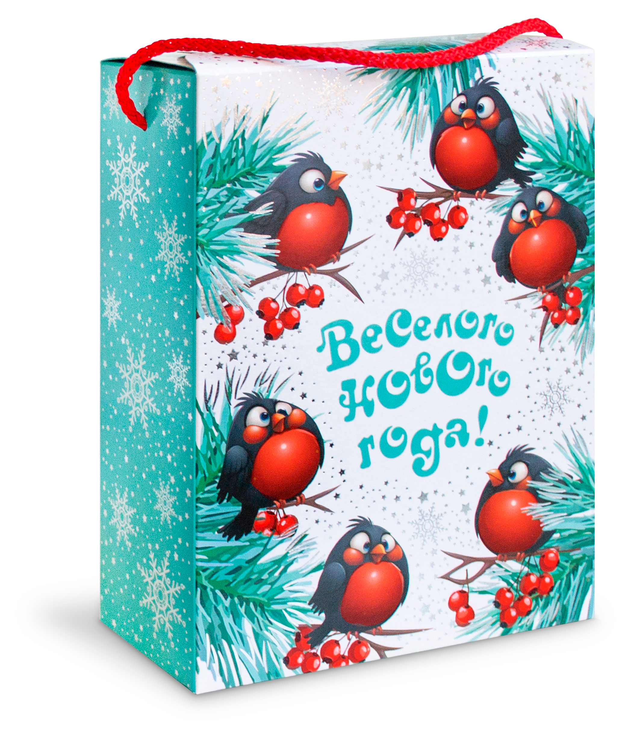 

Подарок новогодний сладкий Конфил Снегири бирюзовый, 600 г