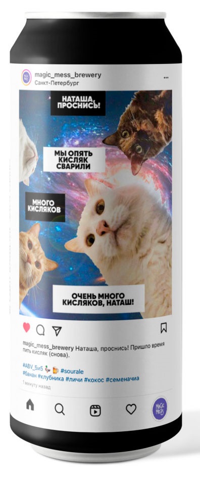 Изображение товара Пивной напиток Magic Mess Наташа проснись! 5,5%, 450 мл