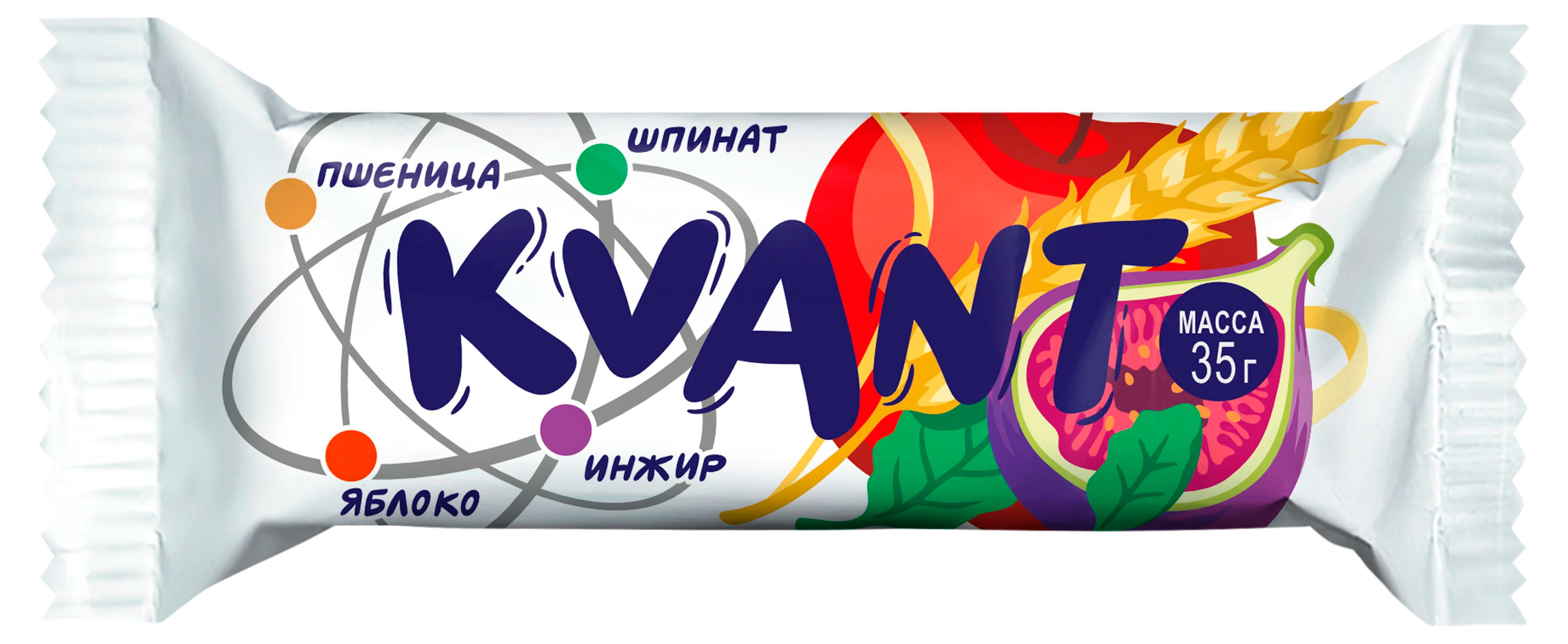 Изображение товара Шоколадный батончик Kvant Инжир-яблоко-пшеница Беларусь, 35 г