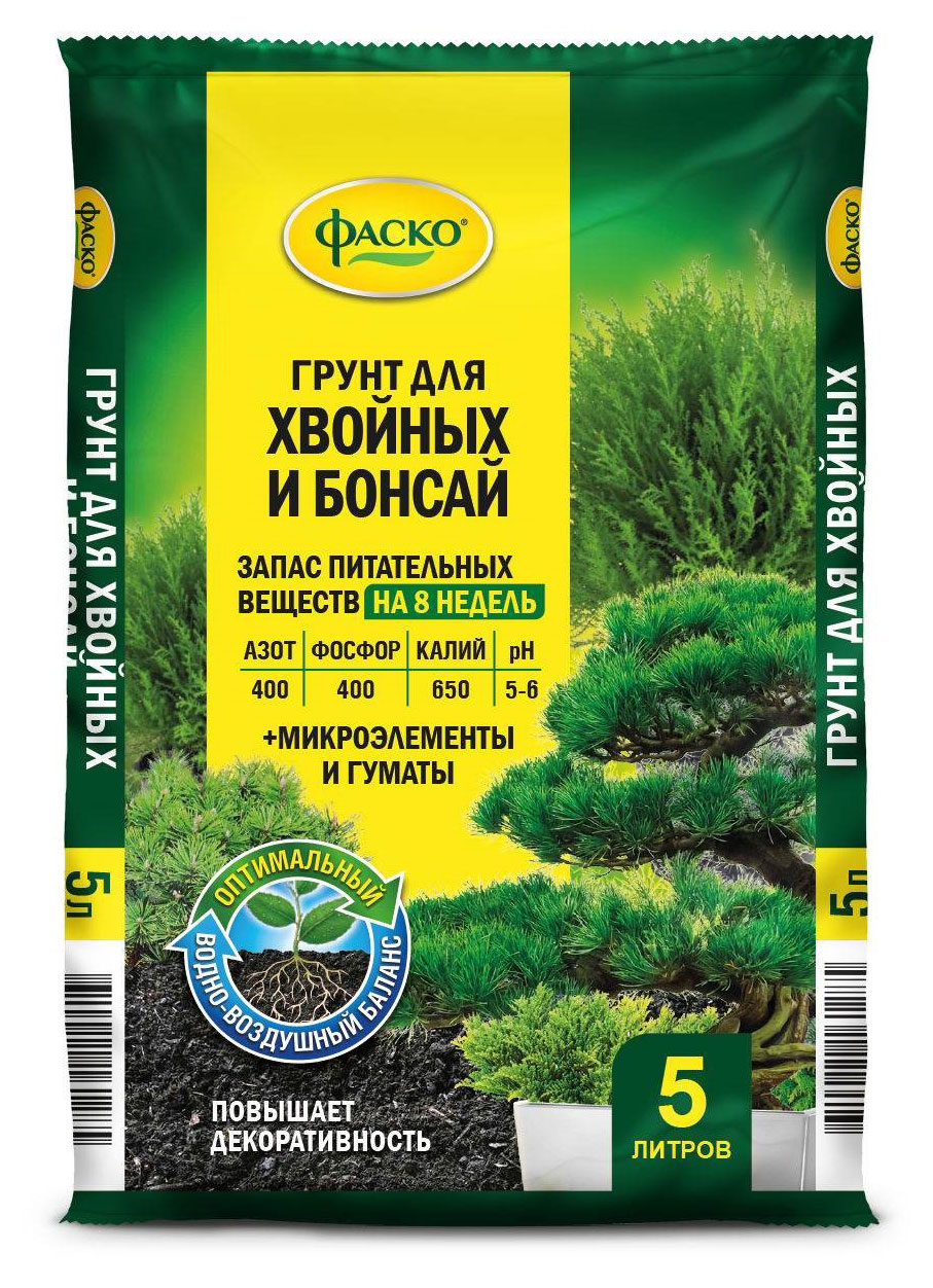 Изображение товара Грунт для хвойных и бонсай Фаско Цветочное счастье 5 л