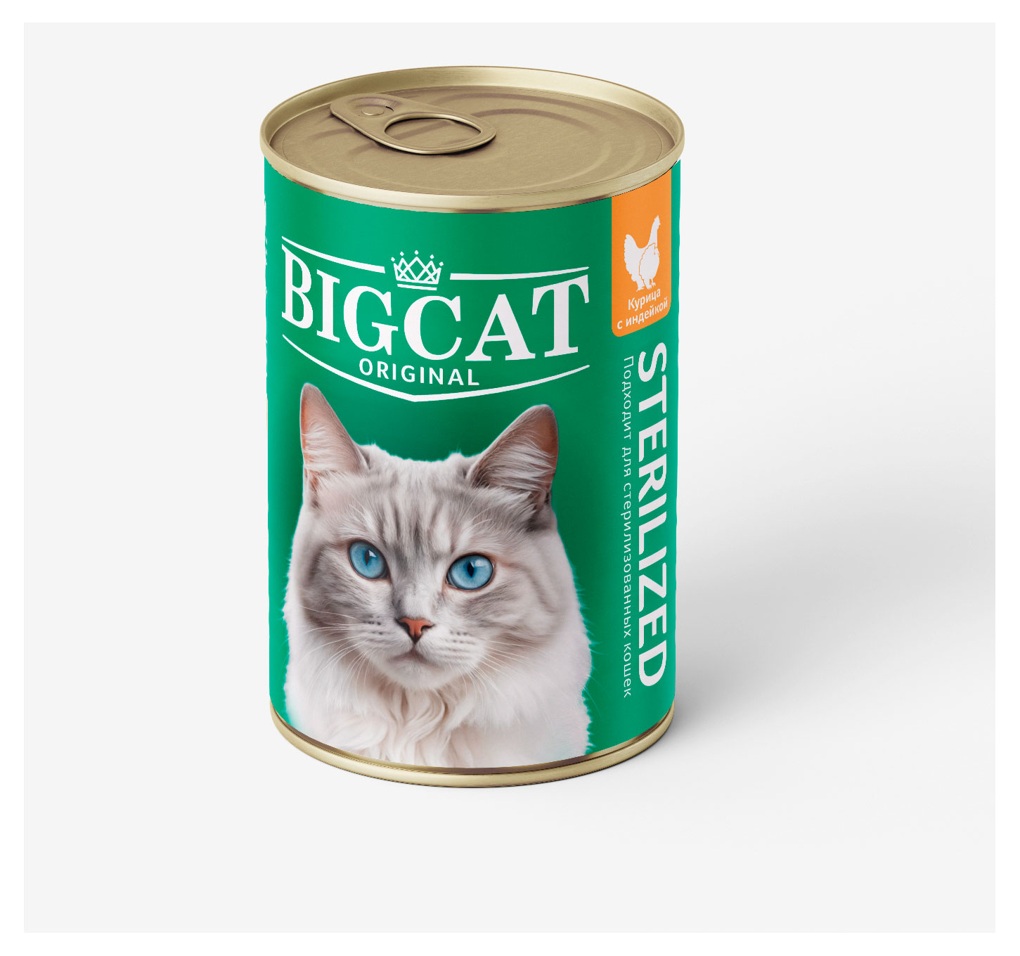 Изображение товара Корм консервированный для кошек «Зоогурман» BIG CAT курица с индейкой, 350 г