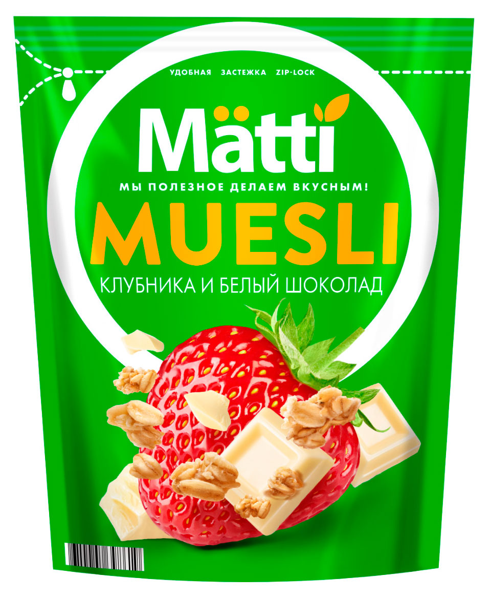 

Мюсли Matti Клубника и белый шоколад, 250 г