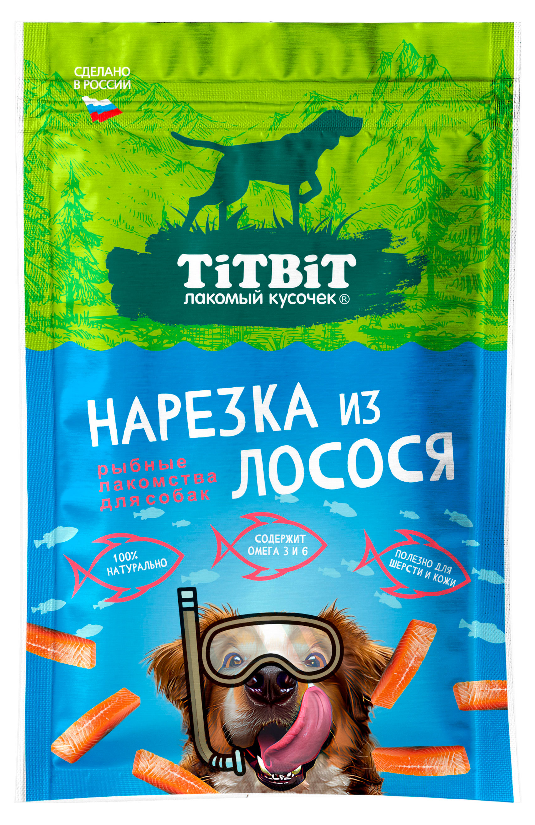 

Лакомство для собак TiTBiT Нарезка из лосося, 80 г