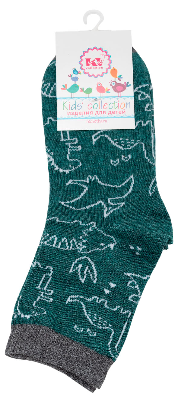 Изображение товара Носки детские «Красная Ветка» Динозавры зеленые, р. 14-16
