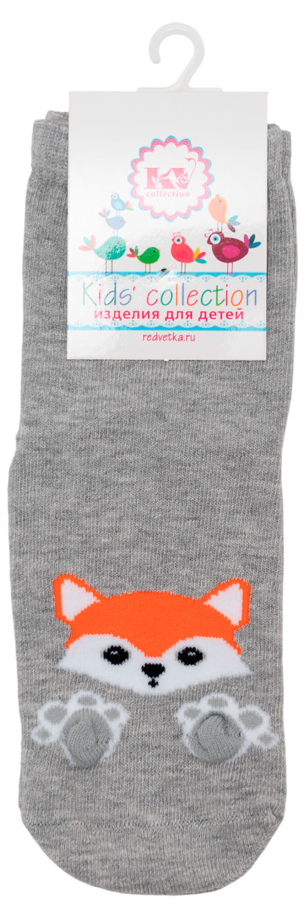 Изображение товара Детские носки Красная Ветка с лисёнком 16-18 серые для девочек