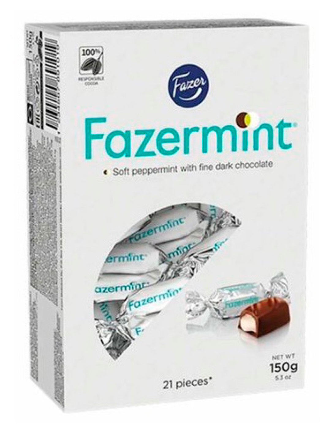 

Конфеты шоколадные Fazer Fazermint с мягкой мятной начинкой, 150 г