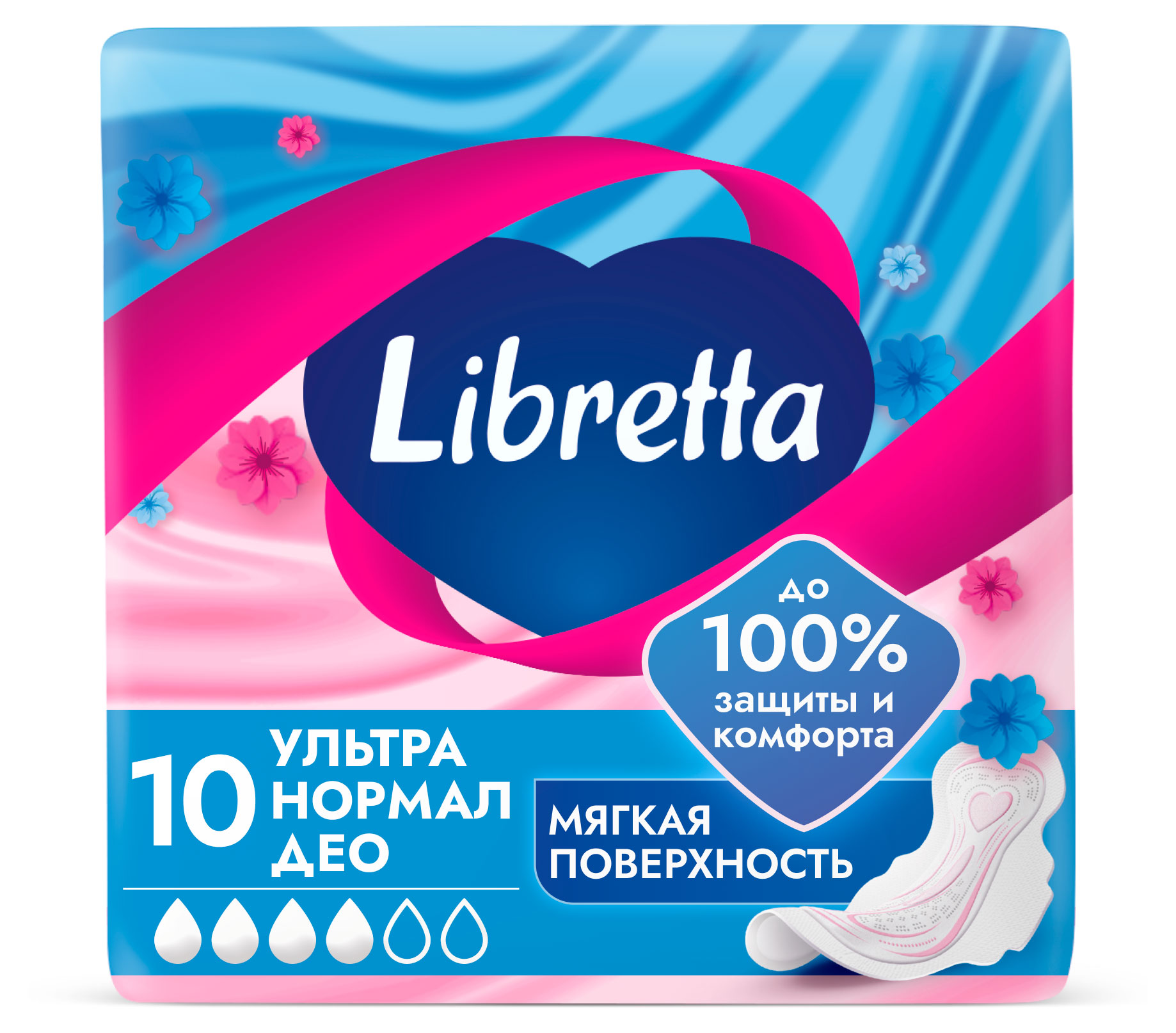 

Прокладки гигиенические Libretta Ультра Нормал ДЕО с мягкой поверхностью, 10 шт.