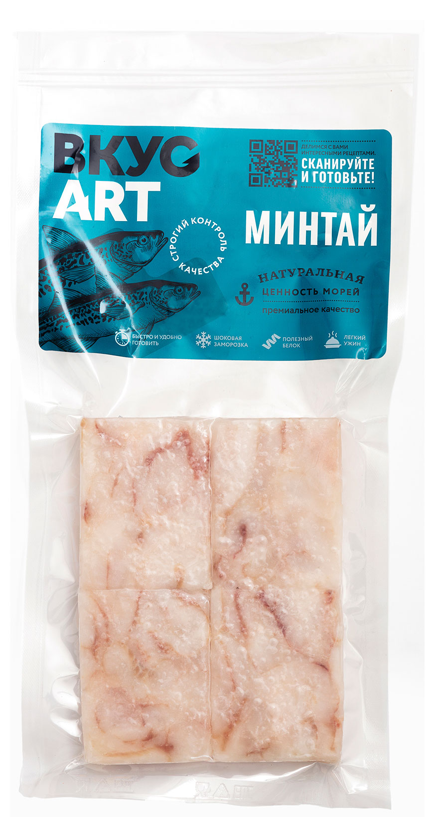 Изображение товара Минтай замороженный «Вкус Арт» филе, 400 г
