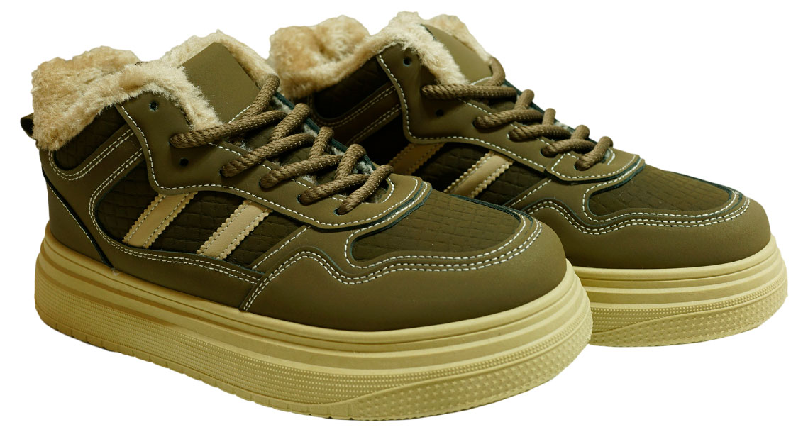 Изображение товара Мужские утепленные коричневые кроссовки LAADE для зимы