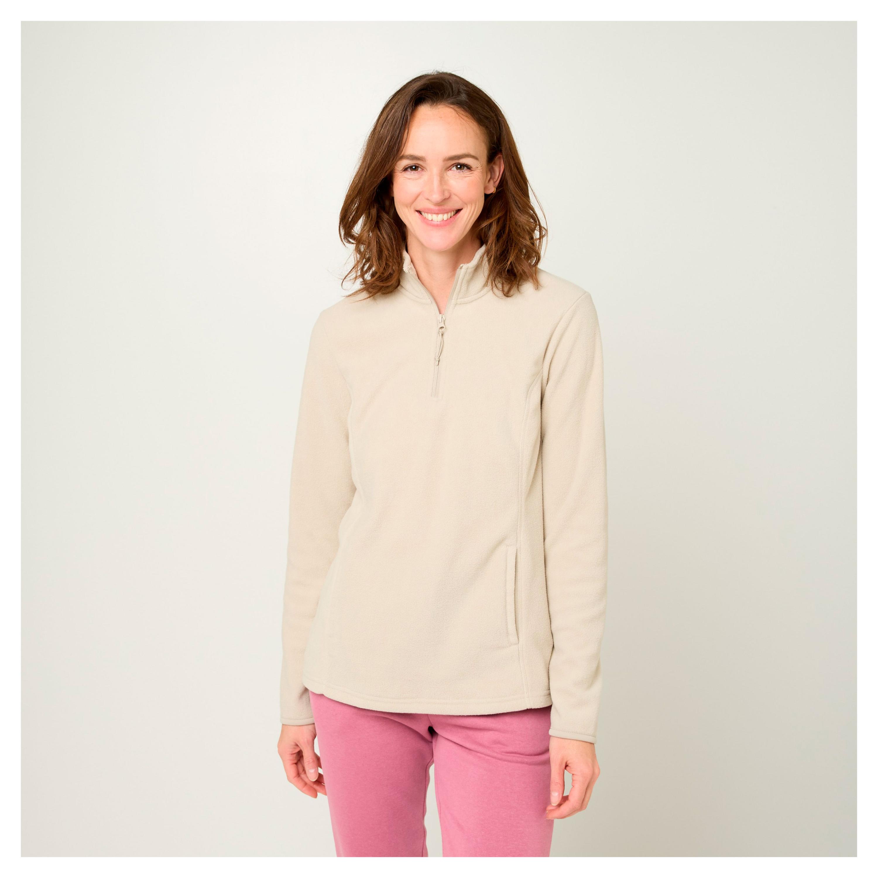 Изображение товара Толстовка женская InExtenso флисовая бежевая для повседневного стиля