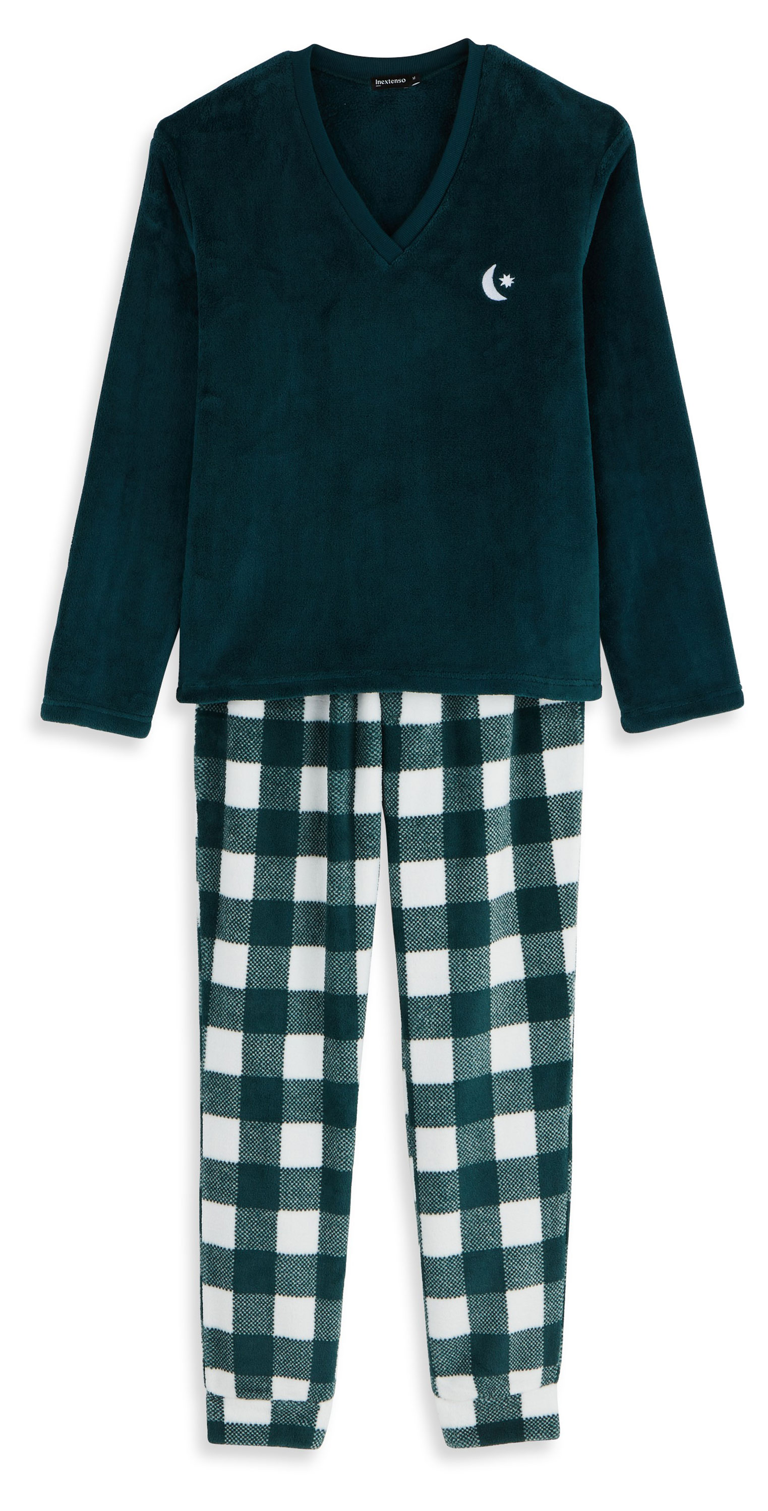 Изображение товара Женская темно-зеленая пижама InExtenso из полиэстера для отдыха и сна