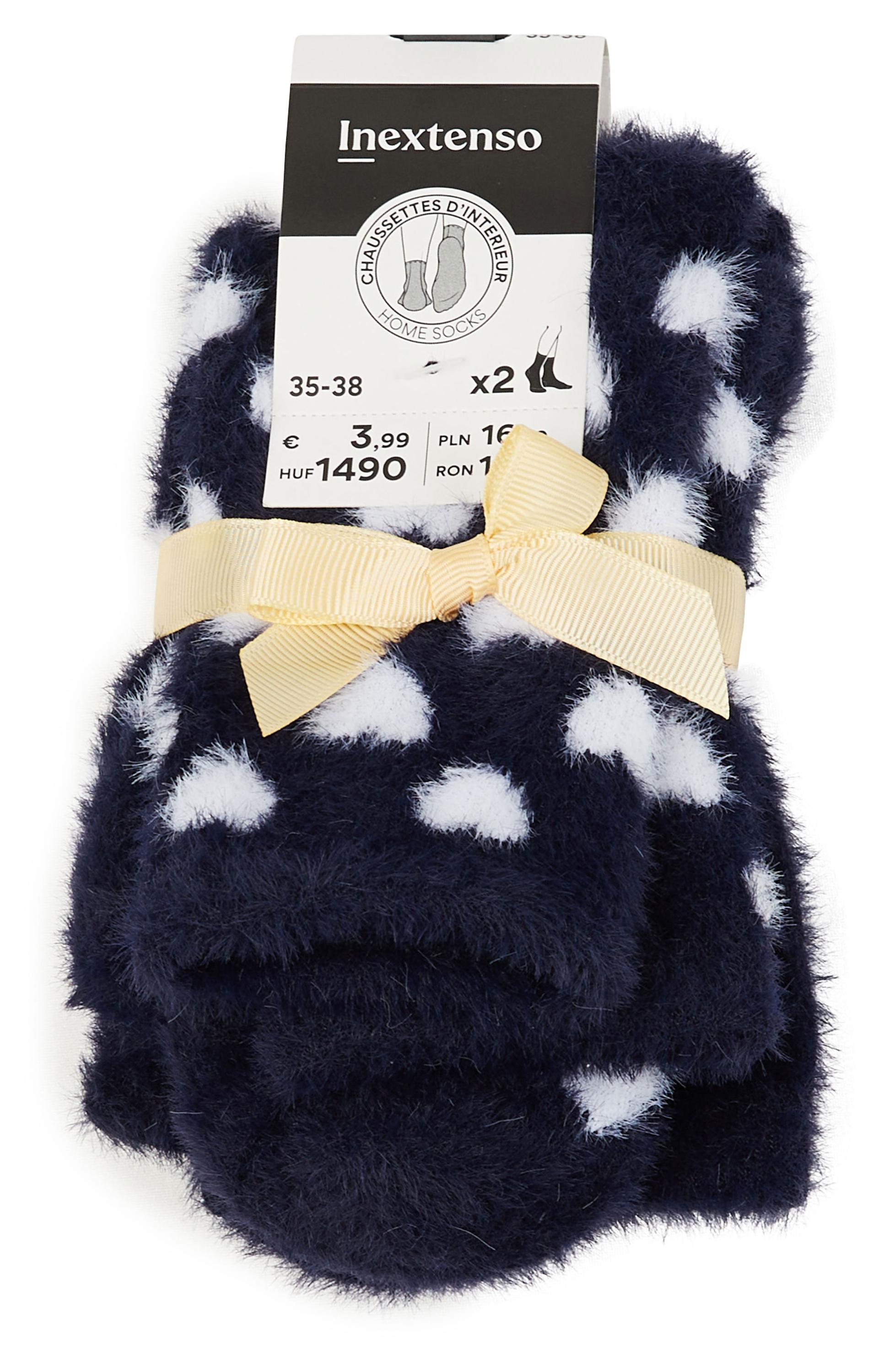 Изображение товара Носки женские InExtenso синие с сердечками для демисезона и зимы