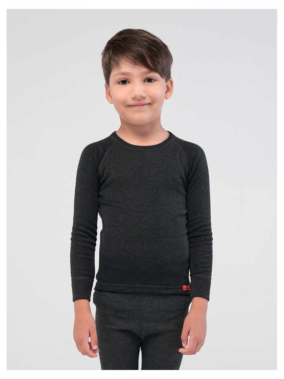 Изображение товара Термофутболка детская Montida черная с флисовыми вставками р 116-164