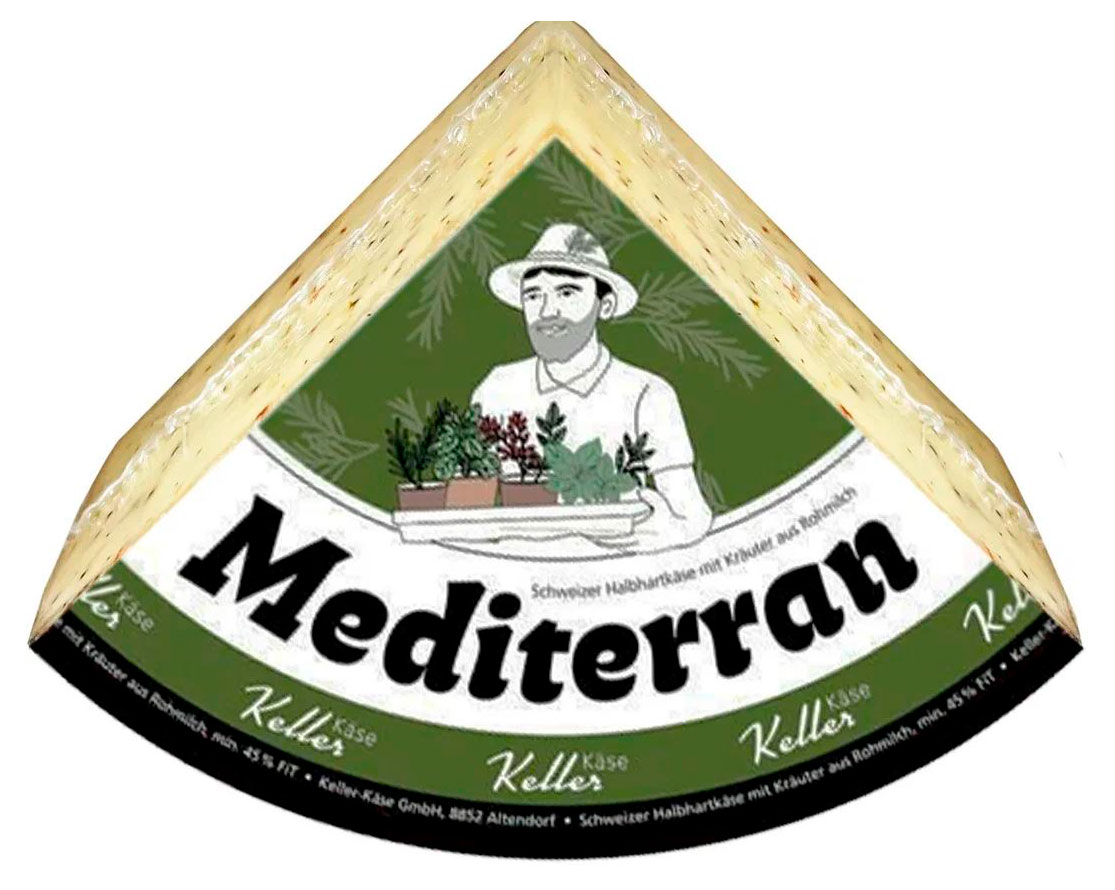 Изображение товара Полутвердый сыр Медитеран с пряностями 45% БЗМЖ Швейцария