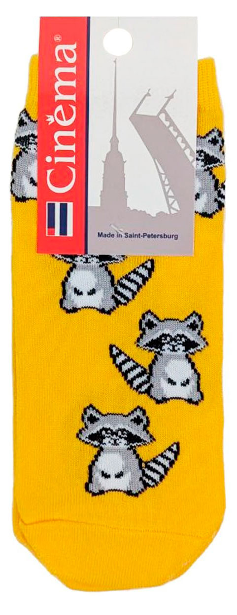 

Носки женские Cinema Еноты желтые, размер 23