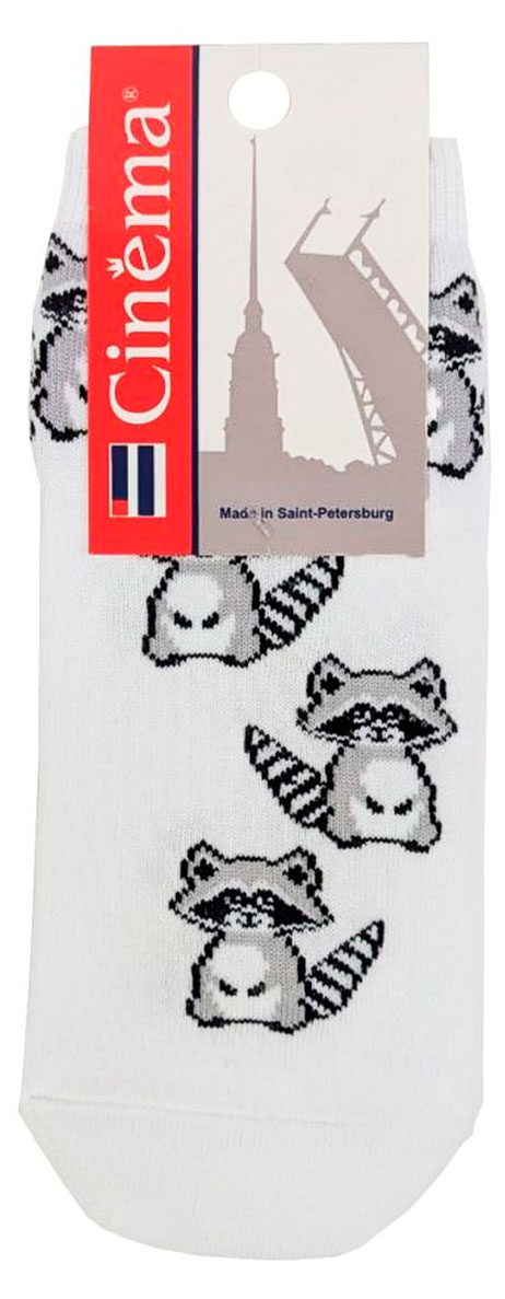 

Носки женские Cinema Еноты белые, размер 23