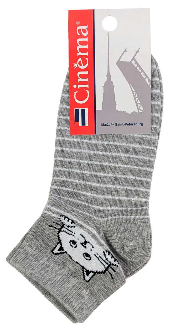 

Носки женские Cinema Кот серые, размер 23