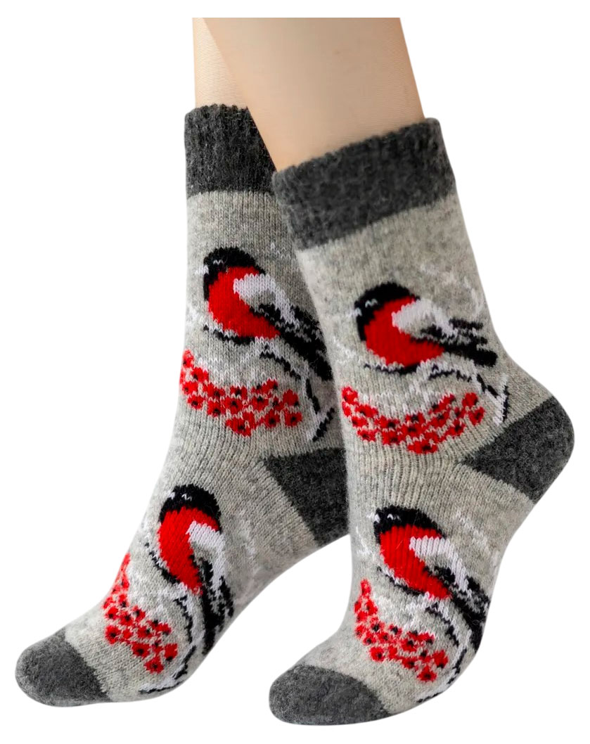 Изображение товара Женские шерстяные носки John Jeniford Снегири р 25 для зимы