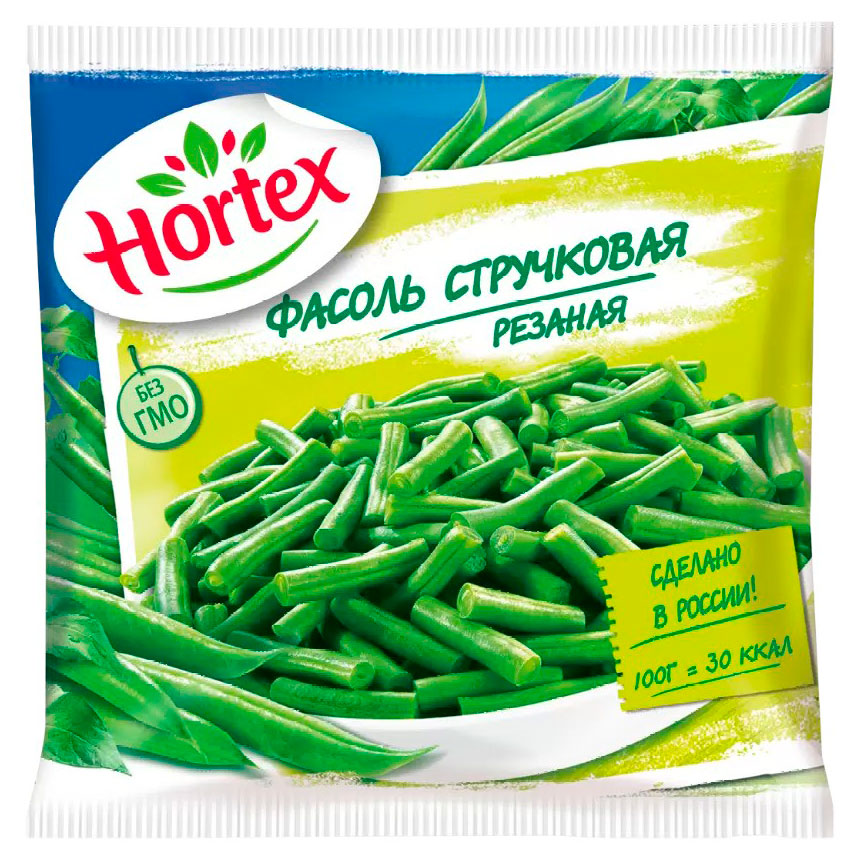 Изображение товара Фасоль стручковая HORTEX резаная замороженная, 400 г