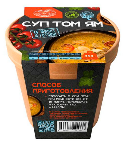 

Суп Aurora Том Ям замороженный, 350 г