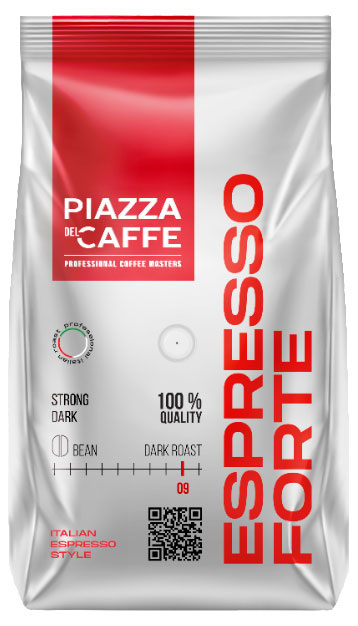 Изображение товара Кофе в зернах Plazza Del Caffe Espresso Forte 900 г насыщенный вкус натуральная упаковка
