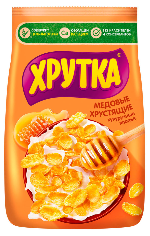 Изображение товара Готовый завтрак «ХРУТКА» хлопья кукурузные медовый, 270 г