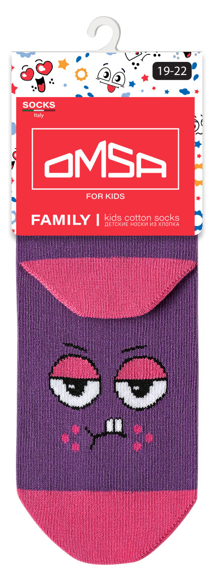 Изображение товара Детские носки Omsa смайлик фиолетовые р. 31-34 - мягкие и яркие для малышей
