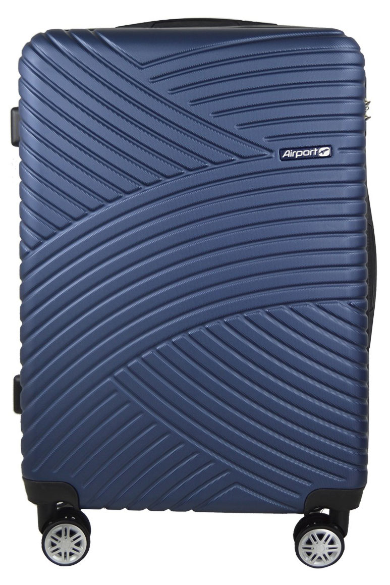 

Чемодан жесткий Airport темно-синий 8 колес, 44х27х65 см, размер M