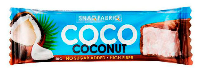 Изображение товара Батончик кокосовый Snaq Fabriq глазированный 40 г низкоуглеводный