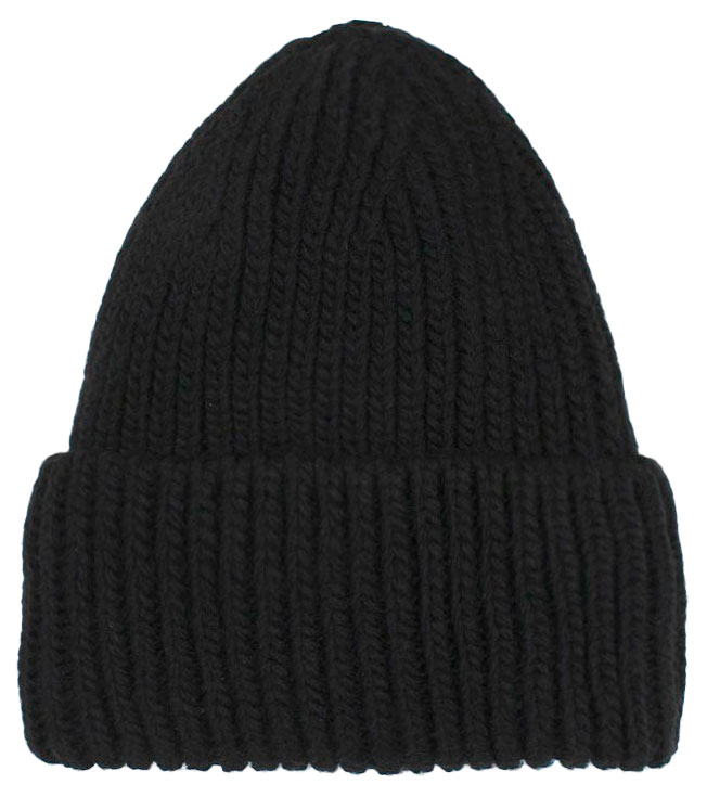 

Шапка женская с отворотом черная, р. 56-58