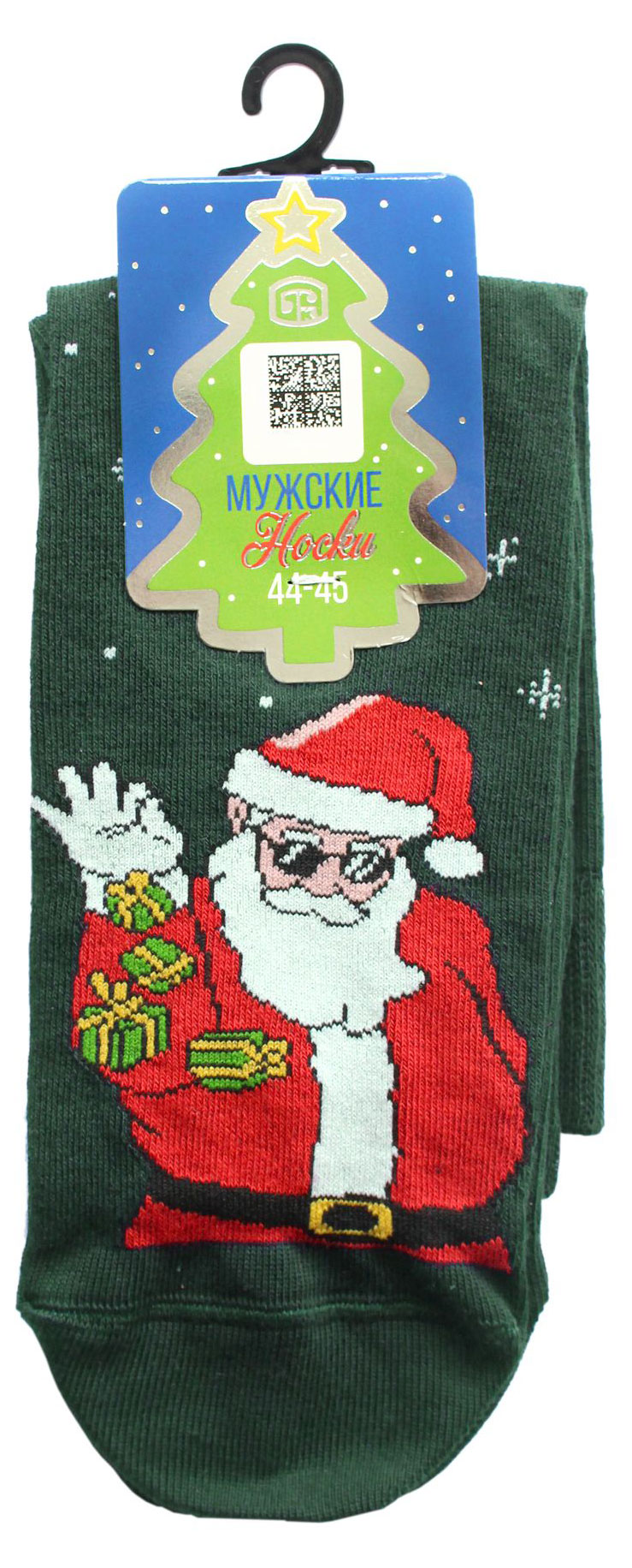 Изображение товара Мужские носки Брестские Classic Новогодний дизайн, р. 29, темно-зеленый