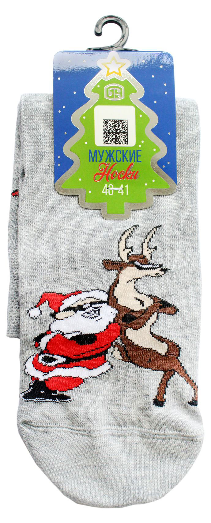 Изображение товара Мужские носки Брестские Classic Новый год серый меланж р 25