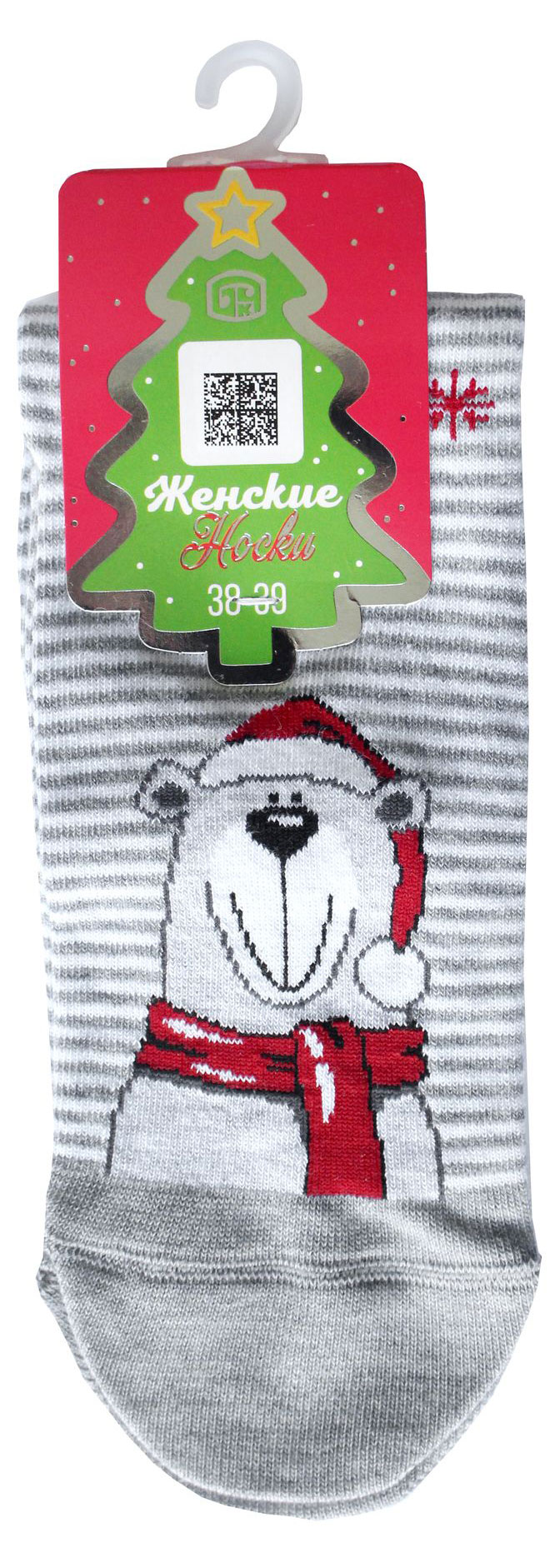 

Носки женские Брестские Classic Новый год серый меланж, р. 25