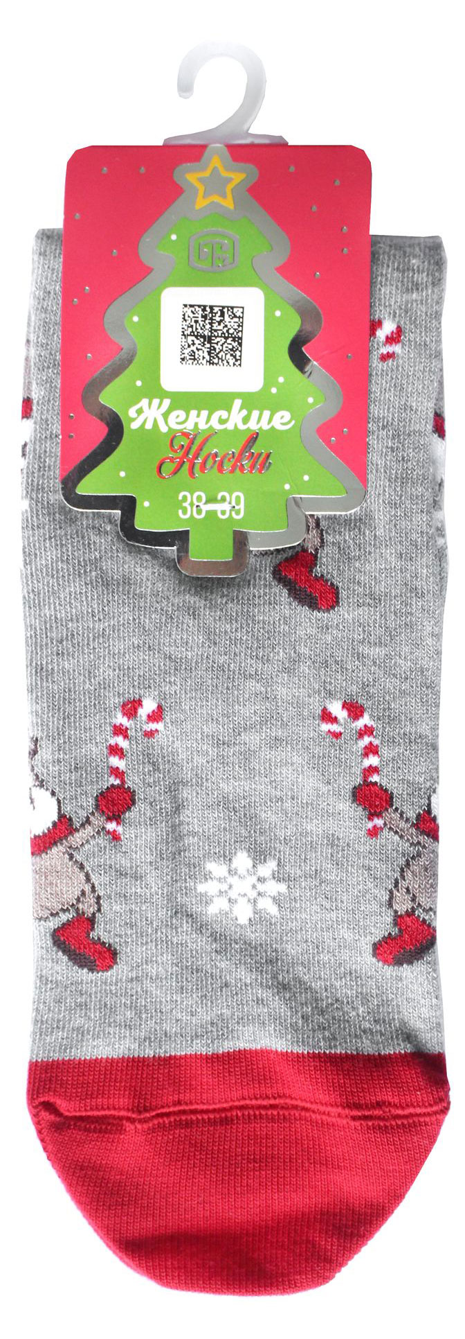 Изображение товара Носки женские «Брестские» Classic Новый год серый меланж, р. 23